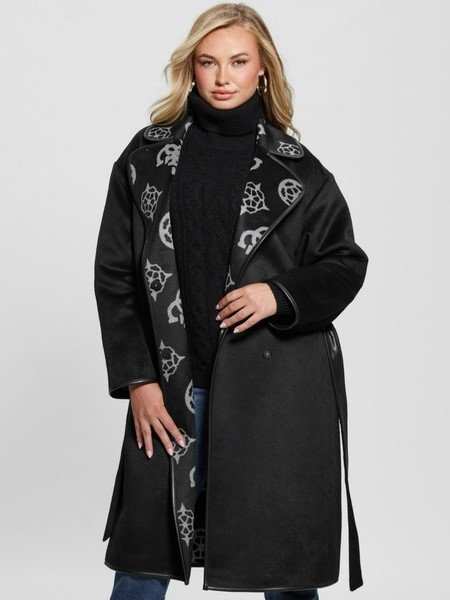 Módní Ludovica Logo kabát, Černá barva, 2023