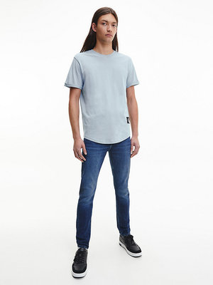Badge triko – Calvin Klein Jeans, Modrá barva Muži