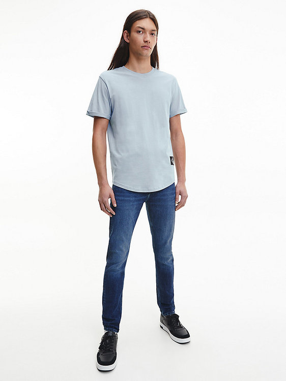 Badge triko – Calvin Klein Jeans, Modrá barva Muži