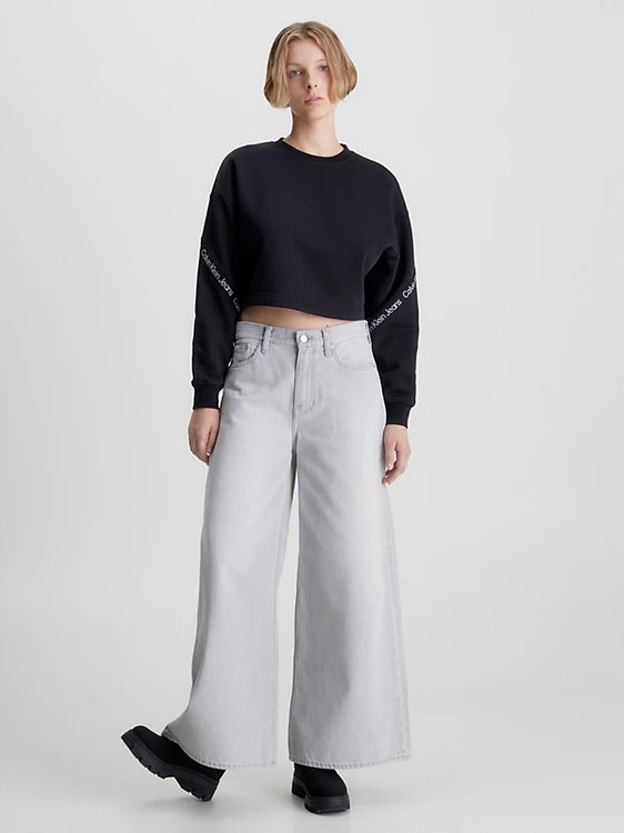 Módní Logo Tape mikina, Černá barva, 2023