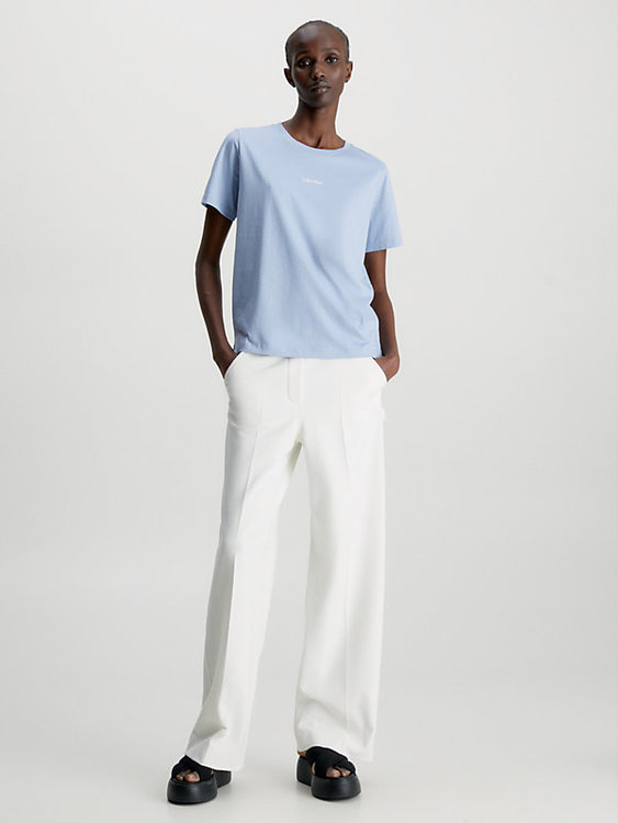 Módní Micro Logo triko, Modrá barva, 2023