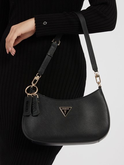 Módní Noelle Top Zip malá kabelka, Černá barva, 2023, 2024