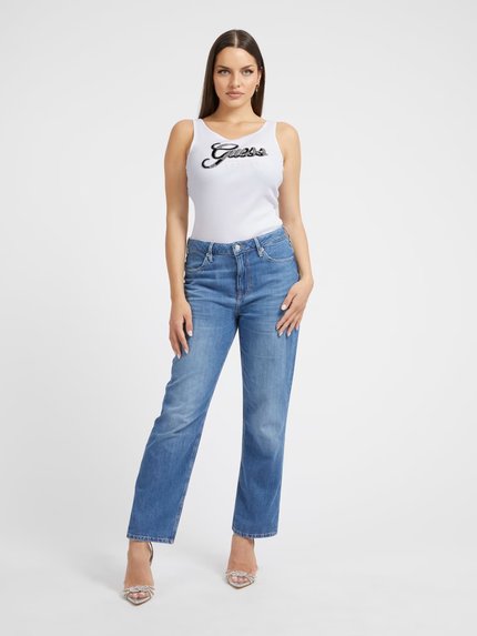 Módní Script tílko, Bílá barva, 2023