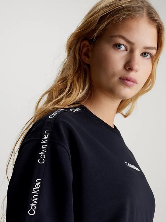 Módní Cropped French mikina, Černá barva, 2024