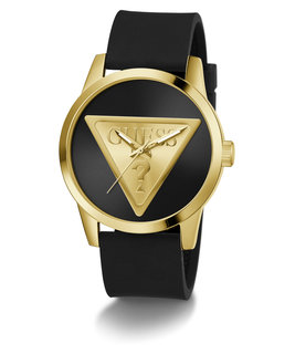 Luxusní Badge hodinky, Černá, Zlatá barva, UNI