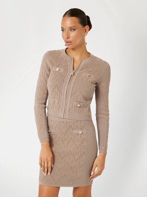 Marciano – Hermione Chenille svetr na zip, Hnědá barva