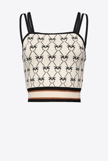 Pinko – Carrara top, Béžová, Bílá barva
