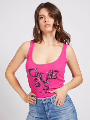 Guess – Logo tílko, Růžová barva