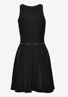 Calvin Klein Jeans – Contrast tape šaty, Černá barva
