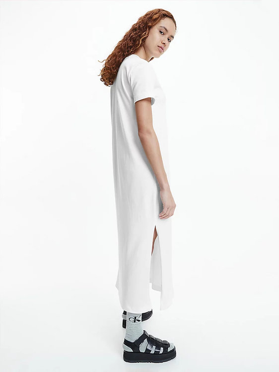 Módní Stacked logo šaty, Bílá barva, 2022