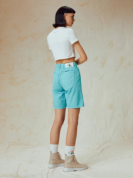 Módní Logo crop tričko, Bílá barva, 2022