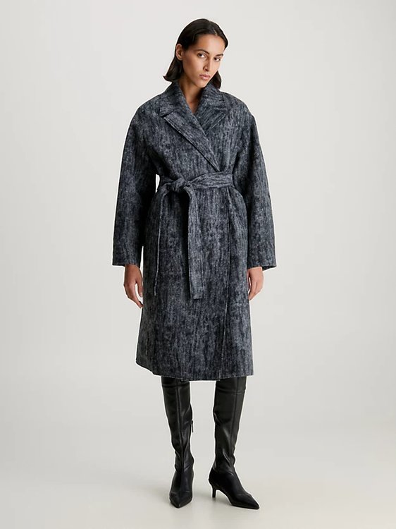 Calvin Klein – Boiled Wool kabát, Šedá barva