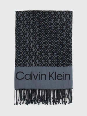 Calvin Klein Jeans – Fringes šála, Černá barva