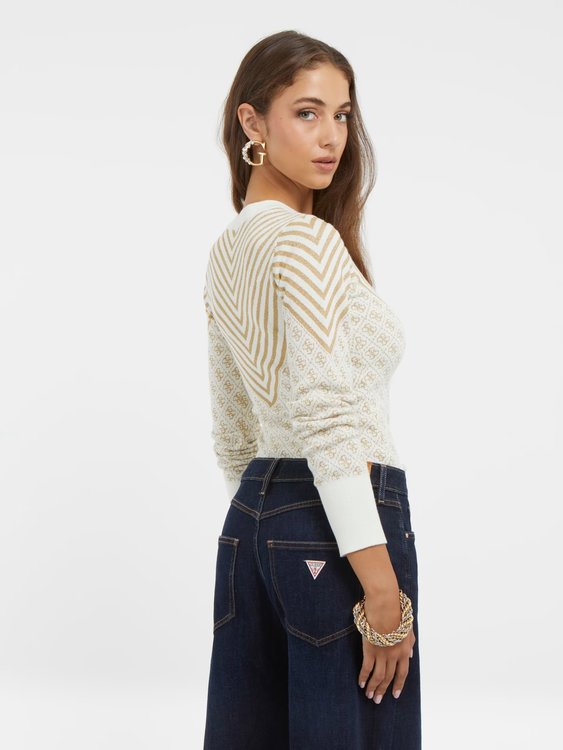 Renee svetr – GUESS, Béžová, Krémová barva Ženy