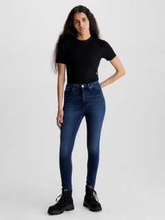 High Rise Super Skinny jeans Modrá barva Ženy