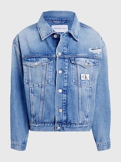 Boxy Denim bunda Modrá barva Ženy