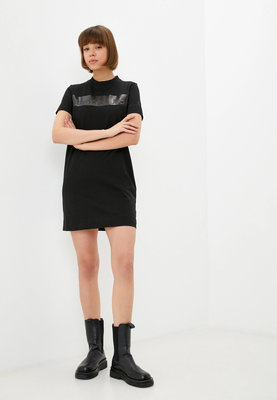 Shiny logo šaty – Calvin Klein Jeans, Černá barva Ženy