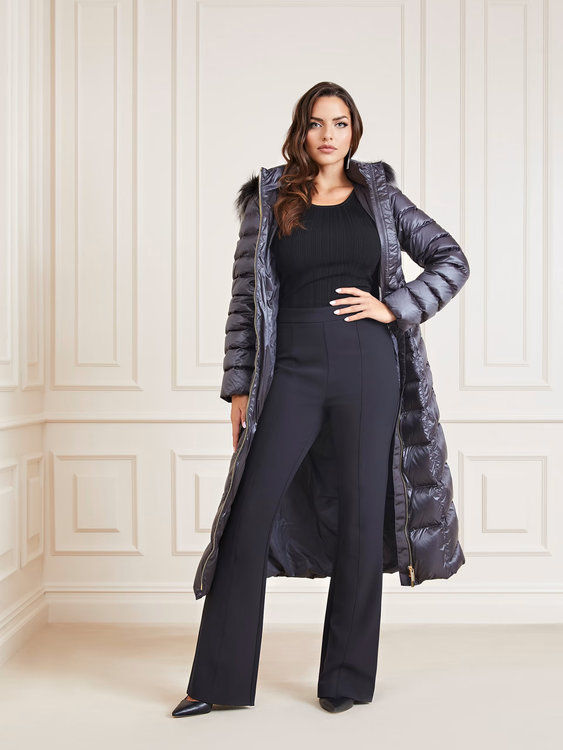 Módní Chantal kabát, Černá barva, 2022