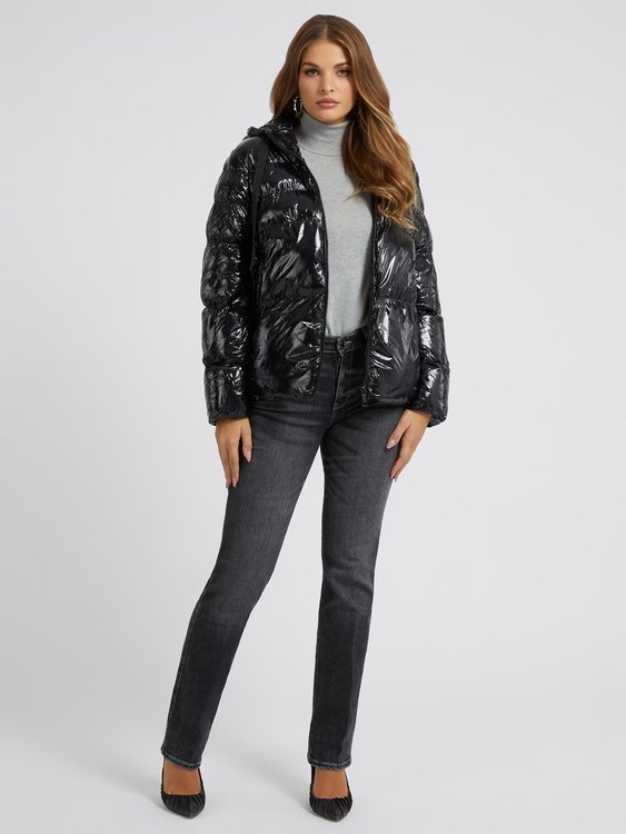 Módní Karine bunda, Černá barva, 2022