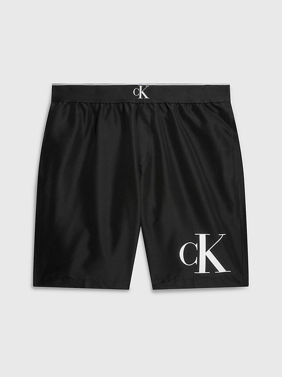 Calvin Klein Swimwear – CK Monogram plavky, Černá barva