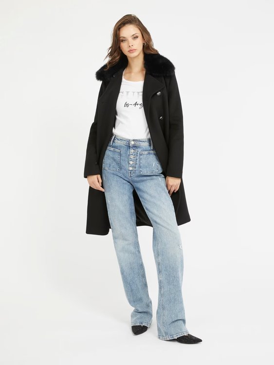 Módní Patrice Belted kabát, Černá barva, 2023