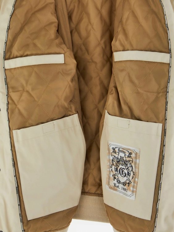 Luxusní Varsity bomber, Béžová barva, S, M, L, XL