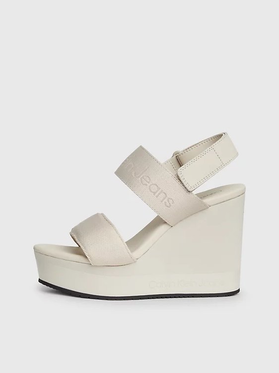 Calvin Klein Jeans, Béžová, Krémová barva Wedge sandály