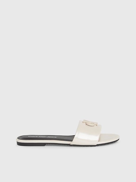 Calvin Klein Jeans – Flat Slide pantofle, Krémová, Růžová barva