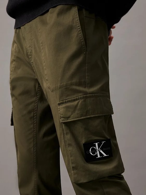 Skinny Washed kalhoty Zelená barva Muži