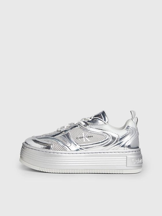 Calvin Klein Jeans, Stříbrná barva Bold Platf Low tenisky