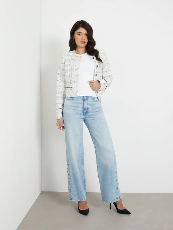 Luxusní Wide Leg jeans, Modrá barva, 25/2, 26/2, 27/2, 28/2, 29/2