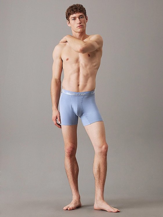 Structure Cotton boxery 3ks Modrá, Šedá barva Muži