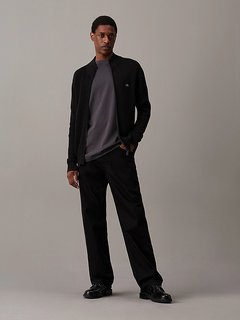 Luxusní Woven Label svetr, Černá barva, S, M, L, XL, XXL