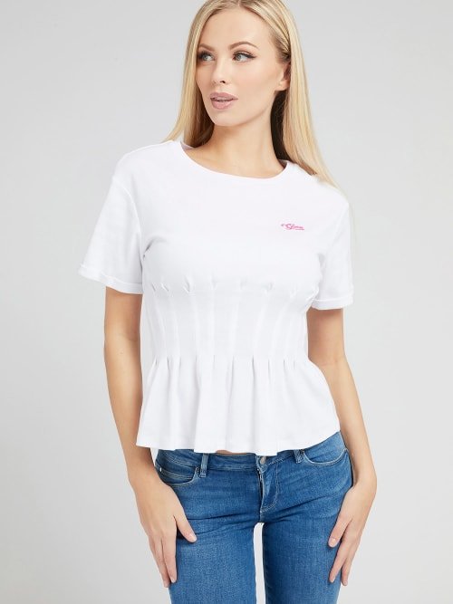 Guess – Logo triko, Bílá barva