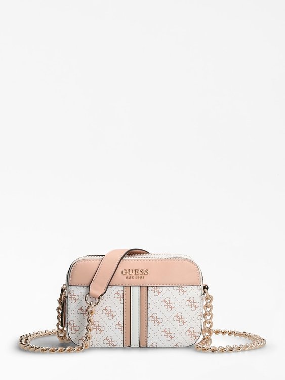 Guess – Katey crossbag, Bílá, Růžová barva