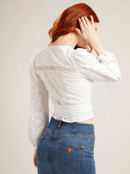 Módní Sandra košile, Bílá barva, 2022