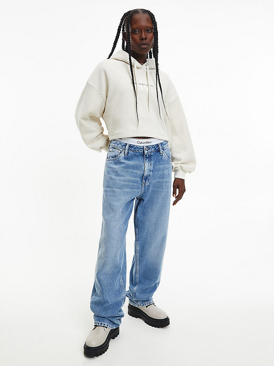 Polar fleece mikina – Calvin Klein Jeans, Béžová barva Ženy