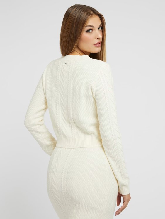 Edith svetr – GUESS, Krémová barva Ženy