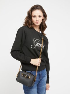 Luxusní Izzy crossbody, Černá barva, T/U