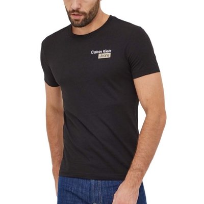 Calvin Klein Jeans – Stacked Box triko, Černá barva