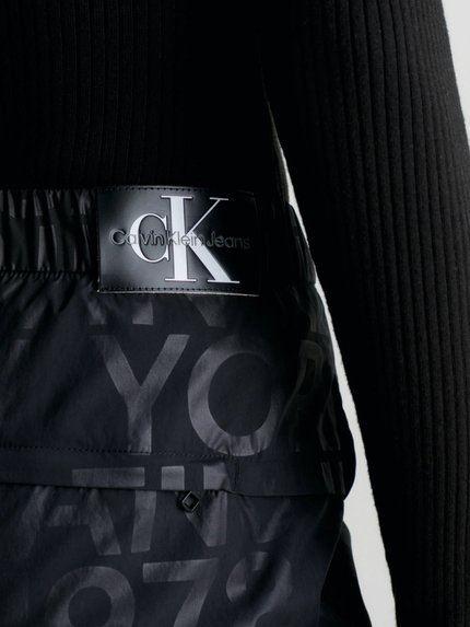 Módní Loose Logo kalhoty, Černá barva, 2024