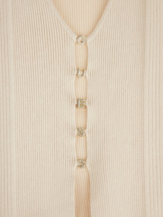 Jewel Logo Lettering svetr Krémová barva Ženy