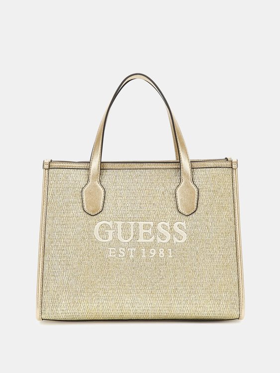 GUESS – Silvana 2 Compartment velká kabelka, Zlatá barva