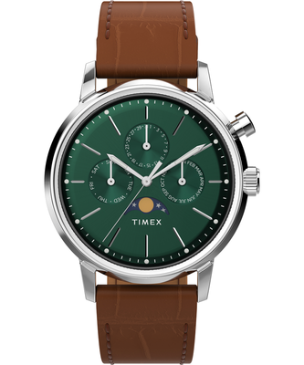TIMEX – Marlin hodinky, Hnědá, Stříbrná, Zelená barva