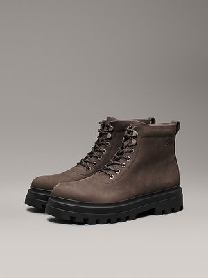 Lugged Laceup biker obuv – Calvin Klein Jeans, Hnědá barva Muži