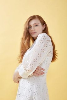 Luxusní Agata šaty, Bílá barva, 38(XS), 40(S)