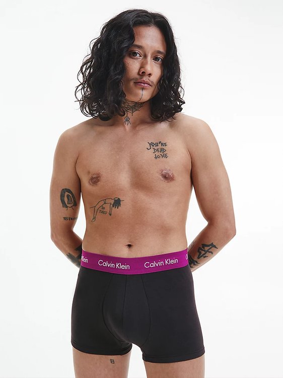 Cotton Stretch boxery 5ks Černá, Růžová barva Muži