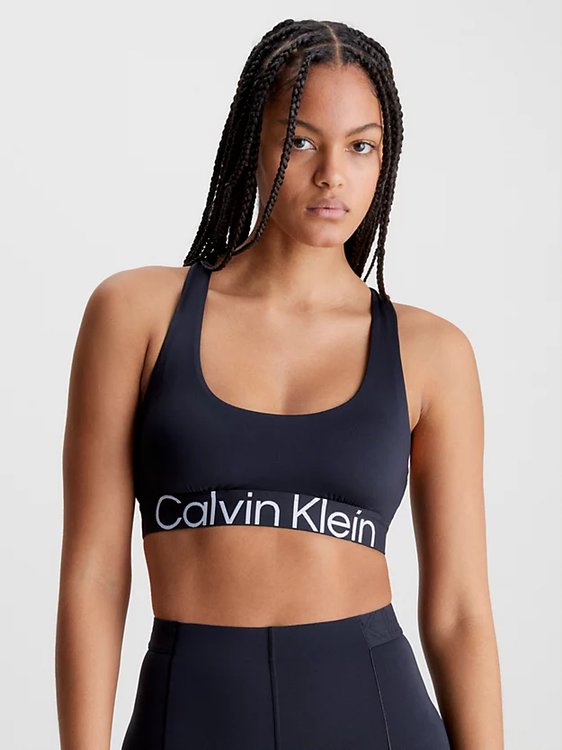 Calvin Klein Performance – Support podprsenka, Černá barva
