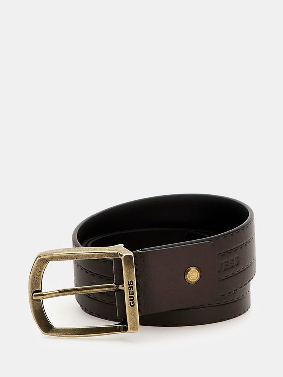 GUESS – Genuine pásek, Hnědá barva