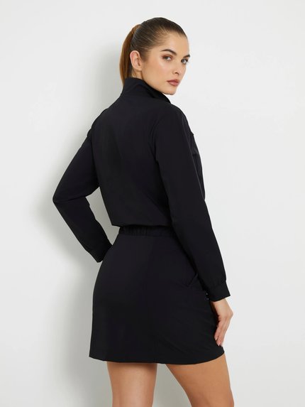 Módní Aurlie Full Zip šaty, Černá barva, 2024